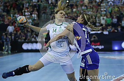 HANDBALL WOMEN EHF CHAMPIONS LEAGUE FINAL 4 â€“ GYORI AUDI ETO KC vs. ZRK BUDUCNOST PODGORICA Editorial Stock Photo